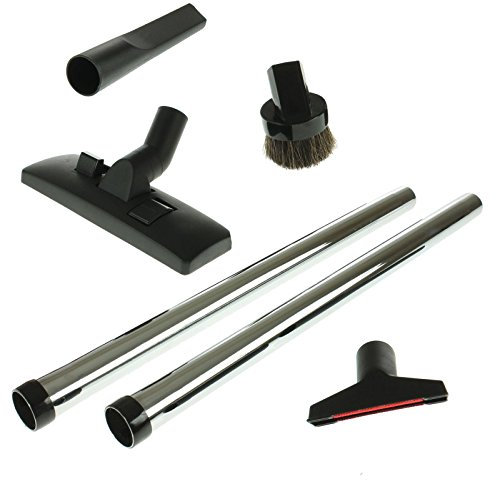 SPARES2GO Chrome Extension Rod Tool Kit for Titan Vacuum Cleaners (32mm Diameter, 6 Piece)