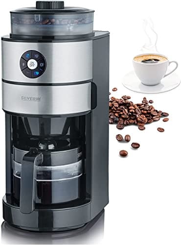 Severin KA 4811 Machine à Café avec Broyeur Noir Métallique