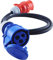 NWP Adapter CEE Kupplung 230V 16A auf CEE Stecker 400V 16A - 1,5m Anschlusskabel 3x2,5mm² Gummischlauchleitung - IP44 - Für Camping, Caravan, Boot, Märkte