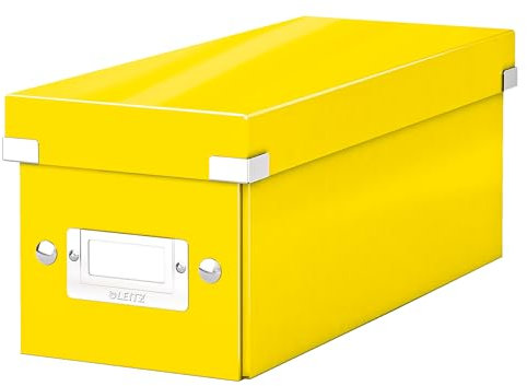 Leitz CD Storage Box, Yellow, Click and Store Range, 60410016