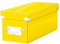 Leitz Click & Store WOW schmale Aufbewahrungsbox mit Deckel, Box zur CD Aufbewahrung, als Geschenkbox oder für Zubehör im Haushalt und Büro, 84% recycelte Premium-Hartpappe, Gelb, 60410016
