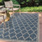 JONATHAN Y SMB109D-8 Trebol Moroccan Trellis Textured Weave Indoor Outdoor Area Rug, Modern, Coastal, Bohemian Easy Cleaning, Non Shedding, Navy/Gray, 240 cm X 300 cm