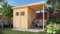 Alpholz Gerätehaus Mollie Plus 335x199 cm Fichtenholz 14 mm Wandstärke Pultdach mit Anbau und Schleppdach inkl. Montagematerial