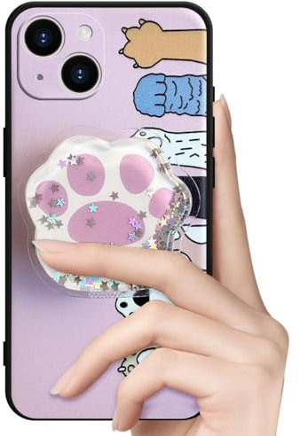 Handyhülle Kompatibel mit iPhone 11 Pro Hülle Cute Weiche Silikon Gel Kratzfest Schutzhülle mit Glitzer Flüssig Flexible TPU Interessante Ständer Cover Case für Mädchen (Klaue der Katze)