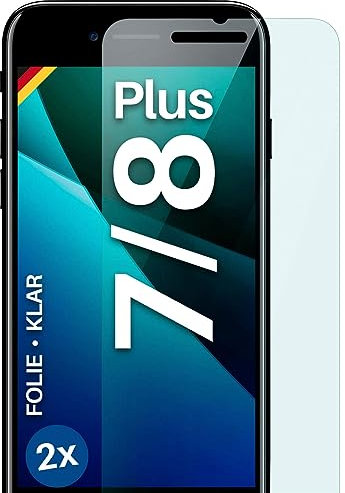 moex FlexProtect Schutzfolie für iPhone 7 Plus/iPhone 8 Plus Displayschutz Folie Ultra-klar HD 0,2 mm kompatibel mit jeder Hülle, Anbringen ohne Blasen, Handyfolie Extra Kratzfest, 3 Stück