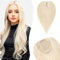 Silk-co Hair Topper Echthaar, 10x12cm Basis Toupet Damen, Haartopper Echthaar mit Remy Seide Basis, Haar Topper Clip in Haarteil Extensions, 15cm60# Platinblond