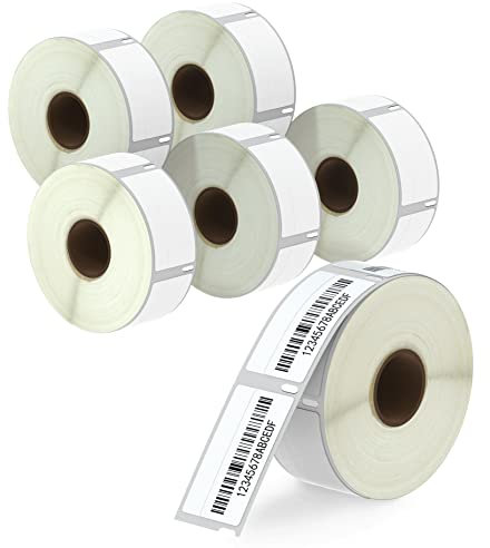 BETCKEY - 6 Rollen 11355 Selbstklebende Etiketten Kompatibel mit DYMO S0722550, 19mm x 51mm, 3000 Mehrzwecketiketten für LabelWriter 450, 4XL NICHT passend 550 oder 5XL