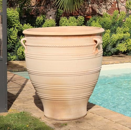Palatina Jardinière géante en céramique résistante au gel XXL en terre cuite 90 cm résistante à l'hiver pour jardin, extérieur, rose 90 cm