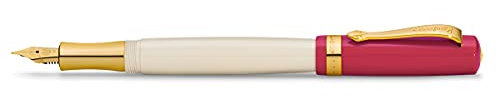 Kaweco STUDENT Füllhalter 30's Blues I Premium Füllfederhalter für Tintenpatronen mit hochwertiger Stahlfeder in Rot & Creme I Nostalgischer Luxus Füller 16 cm I Federbreite: EF (Extra Fein)