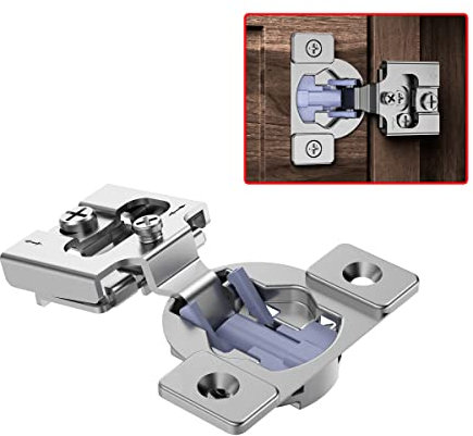 OWODI Soft Close Schrankscharniere 40 Stück 1,9 cm Overlay Küchenschrank Scharniere 105 Grad 3-Wege-Einstellung Selbstschließende Schranktürscharniere versteckt für Gesichtsrahmen Schränke mit Schrauben