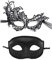 JewelryWe Schmuck 2 Stück Venezianische Maske Paar Spitze Maskerade Maske Augenmaske Spitzenmaske Gesicht Kostüm für Halloween Karneval Party Cosplay Schwarz