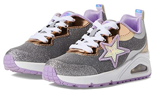 Skechers Street Girls, Sneaker, Gunmetal Synthetic/Multi Trim,