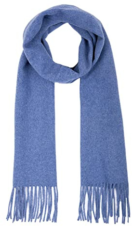 MA.AL.BI 1947 Schal einfarbig Unisex 100% Schurwolle 30 x 180 cm, Made in Italy, hellblau, One size