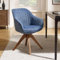 Zouron Silla de Comedor con Patas de Madera, Silla giratoria (360°), Silla de Cocina, sillón, Silla de Oficina, Silla de Estudio, Azul