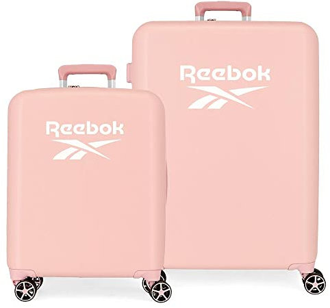 Ensemble Valise Reebok Roxbury Rose 55/70 cm ABS Rigide Fermeture TSA Intégrée 119.4L 6 kg 4 Double Roues Bagage à Main