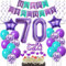 Deko 70. Geburtstag Frau, Luftballons 70 Geburtstag deko Frauen lila, Geburtstagsdeko 70 Jahre Frauen Dekoration, Ballon 70. Geburtstag Frauen lila Tortendeko 70. Geburtstag deko Luftballon Frau