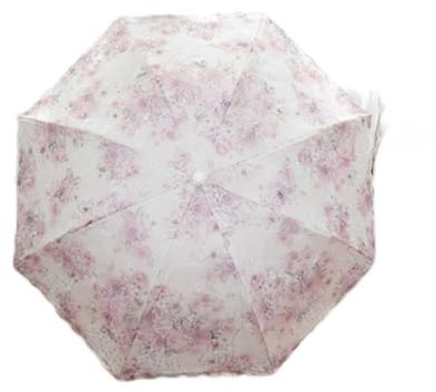 EVURU Sombrilla de encaje, sombrilla de encaje de doble capa, sombrilla soleada con protección solar, doble 8 esqueleto, sombrilla de princesa de tres pliegues para mujer