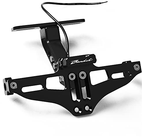 JosbY FÜR Suzuki FÜR Bandit 400 650 S FÜR GSF 250 600 650 1200 1250 SN Bandit Kennzeichenhalter Hinten Kennzeichenhalterung Mit Lichtheck Ordentlich Kennzeichen des Registranten (Farbe : A Black)