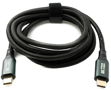 System-S USB 3.2 Gen 2 8K 2 m Kabel Typ C Stecker zu Stecker geflochten 20 Gbit/s 100 W kompatibel für iPhone 15