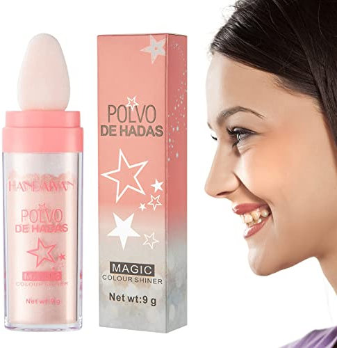 Highlighter Puder Stick, Fairy Powder, Highlighter Makeup Puder Stick, Highlight Patting Puder, Körper Aufhellen Schimmer Sparkle Patting Puder für Gesicht Augen Lippen Haare, Rosa