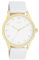 Oozoo - Timepieces Damen Uhr in White/Gold | Armbanduhr Damen mit Lederarmband | Moderne Uhr für Frauen | Edle Analog Damenuhr in rund C11325 (40mm Gehäuse)