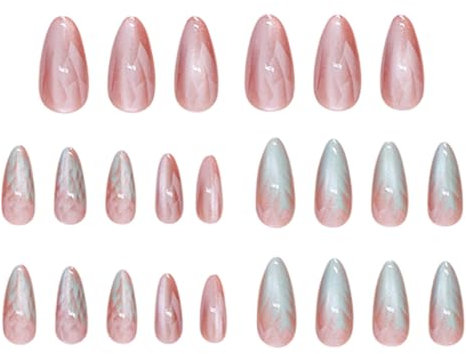 Press On Nails - 24 Medium Fake Nails - 12 Sizes False Nails - Charm Cute Press On Nails - Medium Press On Nails
