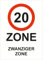 Indigos UG - Schild 20 Zone - 420x594 - Hotel, Firma, Schutz, KITA, Arzt, Praxis - Sicherheit - Warnung - Aluverbundplatte 3mm, Wohnung