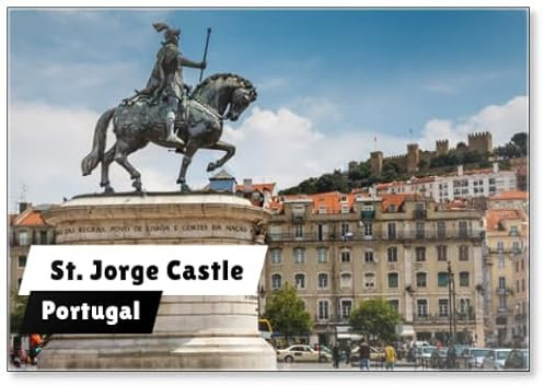 Kühlschrankmagnet Statue von König Joao I am Figueiroa-Platz und St. Jorge Schloss I