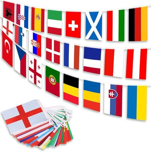 GWAWG Bandera de Euro Fútbol 2024, Bandera de Tejido de Doble Cara Euro Fútbol 2024, Fans Bares Fiesta Calles Decoración