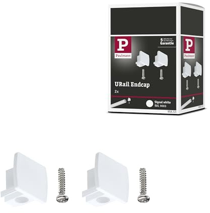 Paulmann 95653 URail Connector Endkappe, 13 x 21 mm, signalweiß, Schienensystem