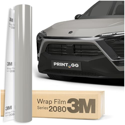 PRINT.GG Autofolie 3M 2080 Glanz Sturm-Grau G31, 152 x 30 cm, Selbstklebende Vinyl Car Wrapping Folie, Robuste Lackschutzfolie für Auto, Motorrad