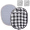 Bamyli 2Pcs Silicone Pot Holder with Pocket, Oven Gloves Set, Heat Resistant Anti-Slip Pot Holder Mitt with 2 Sticky Hooks for Cooking Kitchen (Grid)