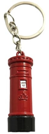Limtula Porte-clés unique en métal sur le thème britannique, boîte aux lettres, souvenirs, texture en alliage de zinc pour cadeaux et collectionneurs, Porte-clés boîte aux lettres, Mailbox keychain