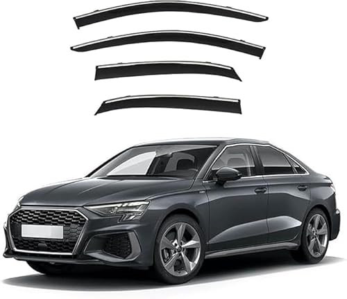AnJWen Windabweiser für Audi A3 (Limousine) MK4-8Y 2021, belüftete Seitenfenster, Regenschutz, Zubehör, Wind-, Sonne-, Regenabweiser, 4 Stück