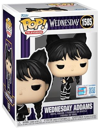 Funko Pop! - Figura de vinilo de Wednesday Addams, la familia Addams, disfraz de gato
