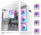Aigo Darkflash L280 ATX/M-ATX/ITX - Carcasa de cristal triple curva para PC con 4 ventiladores ARGB de 120 mm y pantalla LCD que muestra la temperatura de CPU y GPU, soporta radiadores de 360 mm,