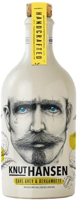 KNUT HANSEN DRY GIN EARL GREY BERGAMOTTE | Weltweit ausgezeichnet | Im Herzen Hamburgs zu Hause | 0,5L | 40% Vol.