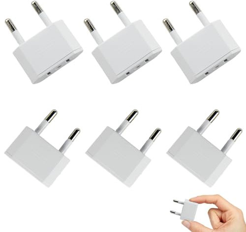 Xmart 6 Pezzi Adattatore Presa Giapponese A 2 Pin Bianco Applicabile A Adattatore Presa Americana Italiana Europa/Germania/Francia/Spagna Adattatore Universale da Viaggio