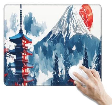 Tappetino Mouse Monte Fuji Tappetino Mouse, Piccolo Tappetino per Mouse Gaming Tappetino Scrivania, Impermeabile Mouse Pad Tappetini Mouse Base Antiscivolo per Ufficio (290 x 240 x 3 mm, Paesaggio)
