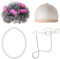 YSJCHEBS 1 Perücke, 1 Perücke, Netzhut, 1 Brille Mit Kette, 1 Halskette Und 4 Lockenwickler, Kostümset Für Alte Damen, Cosplay-Requisiten