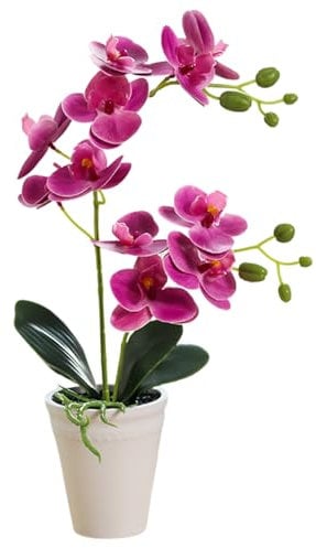 Künstliche Orchidee künstliche Orchidee im Topf realistische 40,6 cm große Kunstorchidee dekorative künstliche Orchidee lebendige leuchtende künstliche Orchideenpflanze für Zuhause Büro Hochzeit