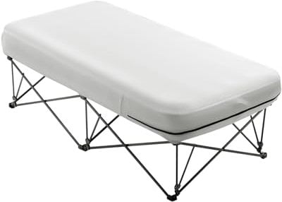 VEVOR Matelas Gonflable avec Cadre, 136 kg, Lit de Camping Gonflable 1 Personne, avec Pompe, Mallette de Transport, Lit Pliable Portable pour Invités, Camping, Voyage, Utilisation Intérieur Extérieur