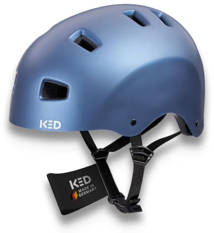 KED Citro City Fahrradhelm Für Erwachsene – Komfortabler MaxShell Schutz, Sicherer K-Lock Verschluss Und LED-Rücklicht Mit Reflektor | Farbe: Blue Metallic Matt| Größe: 54-58 (M)