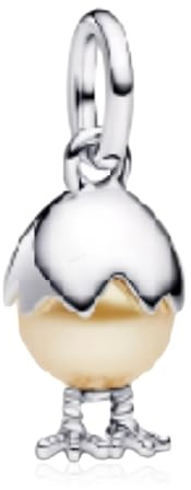 NUNUYAYA Abalorio Charms Argent Sterling 925 Breloque Pendentif Eggshell Chipped Charm Bead Compatible pour Femmes Filles Européen Bracelets Colliers