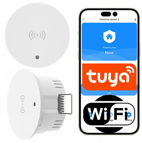 Sone Smart One Tuya Präsenzmelder WiFi 2.4GHz – Unterputz mmWave Radar Bewegungsmelder 24GHz mit 6m Reichweite & Lichtsteuerung – App Smart Life/Tuya – 95–250V – für Flur, Bad, Garage - präsenzsensor