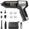 Aspirateur Vortex Compact Pro, Aspirateur de Voiture Sans fil à Main, Moteur Sans Balais Haute Puissance 12000PA, Avec Filtre Lavable et sac de Rangement (1x Silver Grey + 4 filtres + 1 sac EVA)