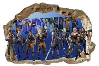Fort Gaming Warriors Wall Sticker Decal Art Decor Vinyl Mural Wall Stickers Smashed Wall Sticker 54 x 80 cm fortnite®