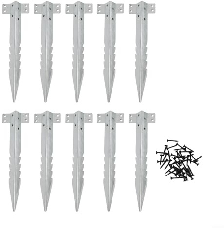 Besttoolifes Duty Garden Sleeper Brackets With Mounting Screws Ground Stakes For Wooden Raised Beds Pathway Border Landscape Edging Support(10pcs)
