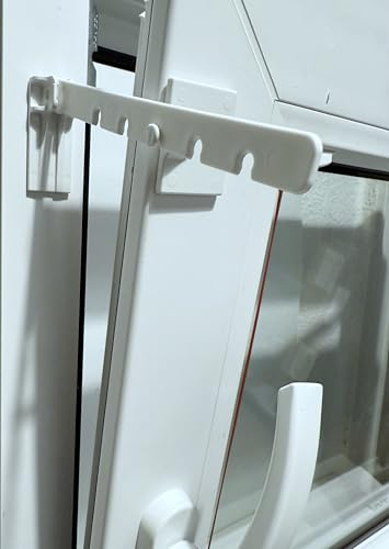 ps QUICKFIX Kipp-Regler-Set für Fenster zum Kleben - 2 Stück (weiß) - 14 cm Länge - Feststeller für Dreh/Kipp-Fenster - Kippschutz (2)