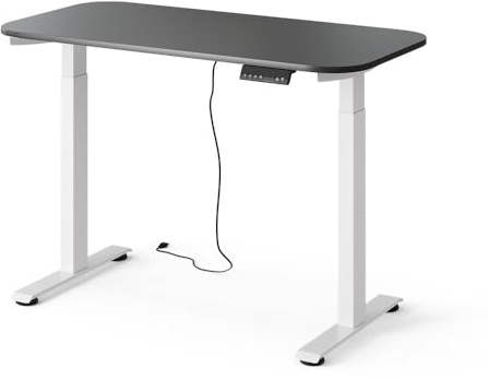Vicco Schreibtisch höhenverstellbarer Elevate, Weiß/Anthrazit, 120 x 60 cm | 2 Motoren, zur elektrischen Höhenanpassung für ergonomisches Arbeiten